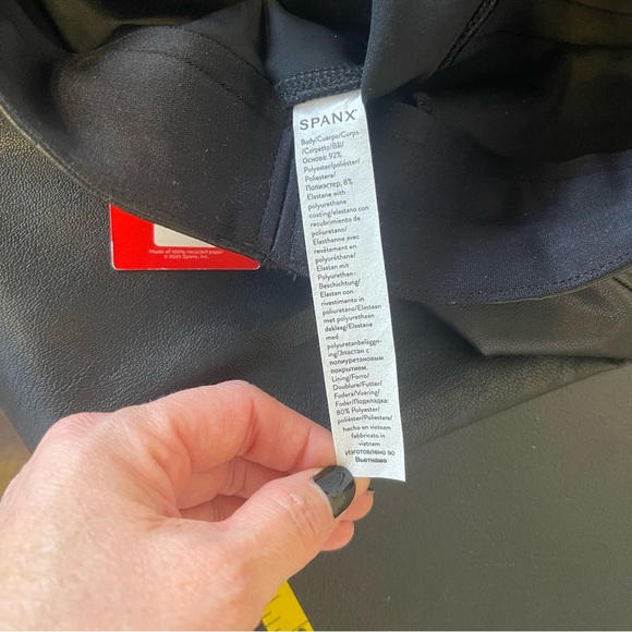 Women’s SPANX‎ Black Faux Leather  Flare Pants *O0247 - Picture 6 of 8